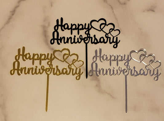 Happy Anniversary Acrylic Cake Toppers